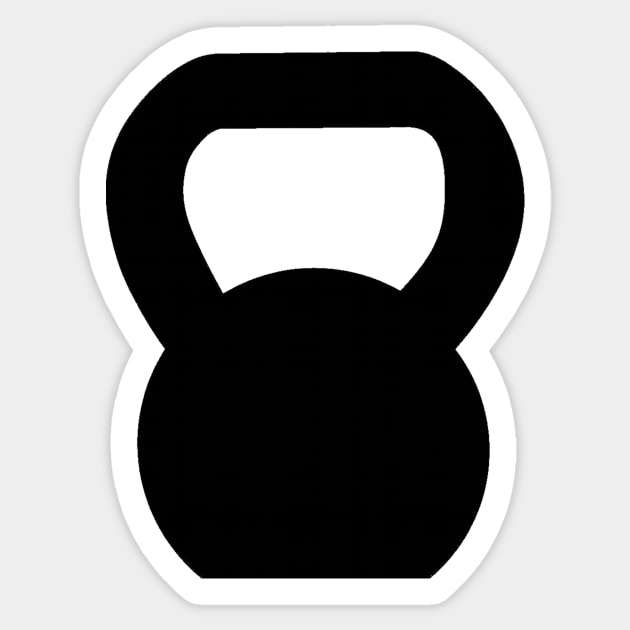 Kettlebell WOD Black Large Sticker by ZSBakerStreet